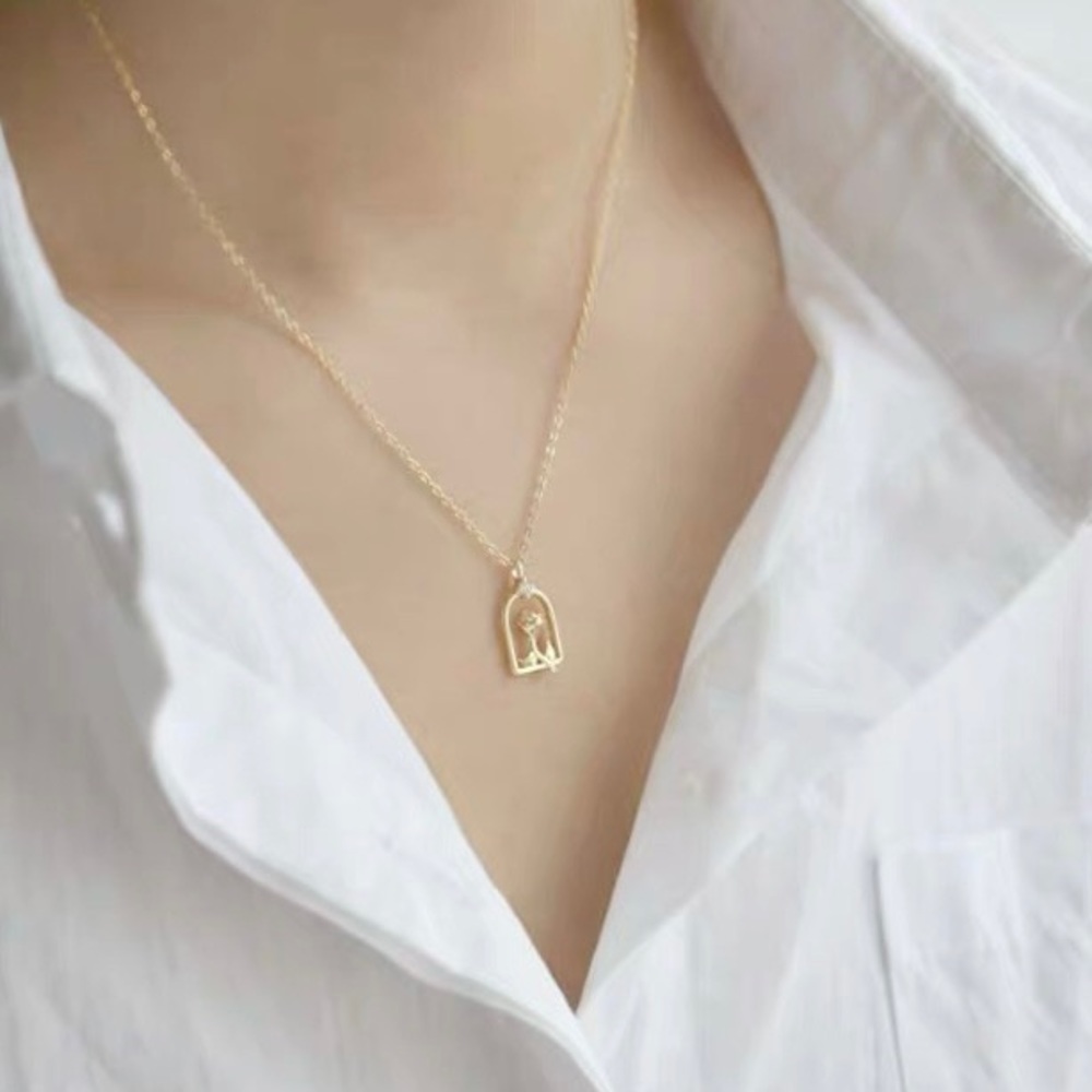 Gold over Sterling silver Rose garden necklace - Picture 7 of 8